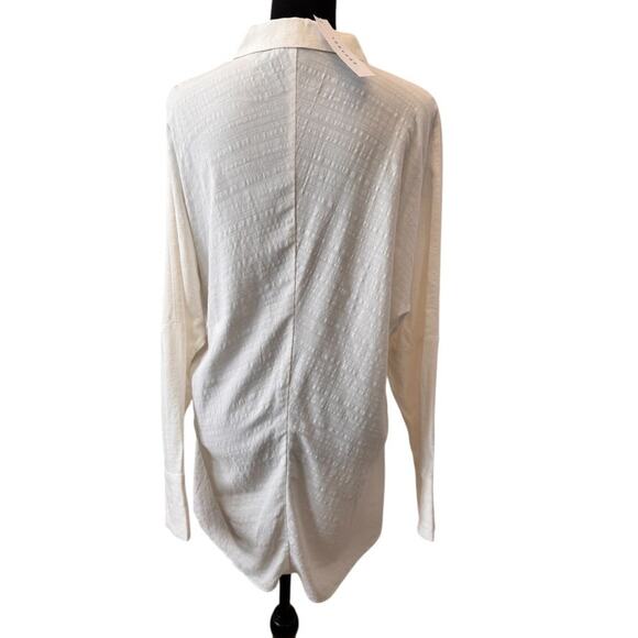 NWT TOPSHOP NORDSTROM Women's Curve Seersucker Button Up Shirt Size 6 - Picture 6 of 8